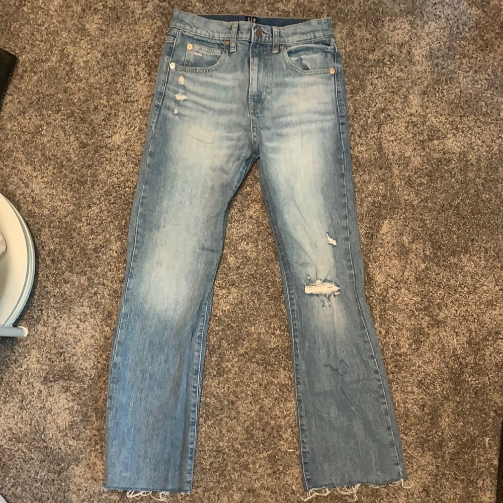GAP High Rise Crop Ankle Flare Jeans